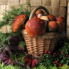 Схема вышивки «грибное лукошко»