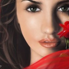 Схема вышивки «девушка с розой»