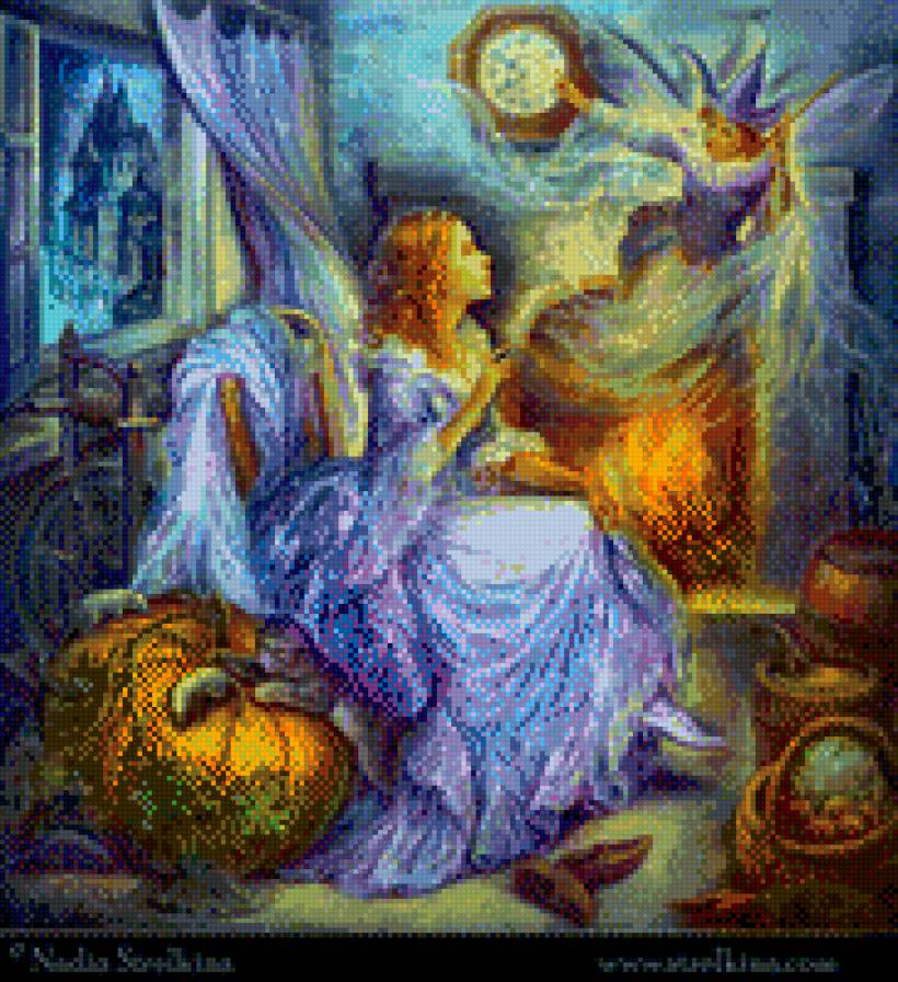 Золушка - живопись, девушка, картина, фэнтези - предпросмотр