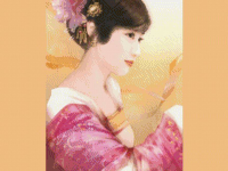 Заря - япония, девушка, фэнтези - предпросмотр