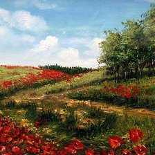 Схема вышивки «поле маков»