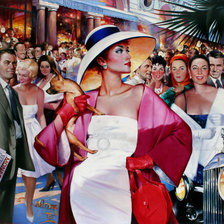 Схема вышивки «шикарная женщина в шляпе»