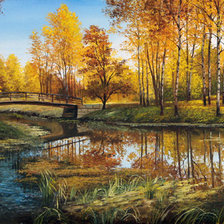 Схема вышивки «осень в парке»