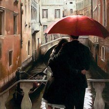 Схема вышивки «двое под зонтом»