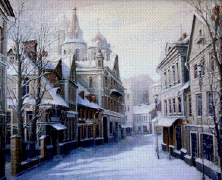 Зимние улочки - зима.дома снег - предпросмотр