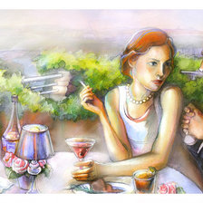 Схема вышивки «двое в париже»