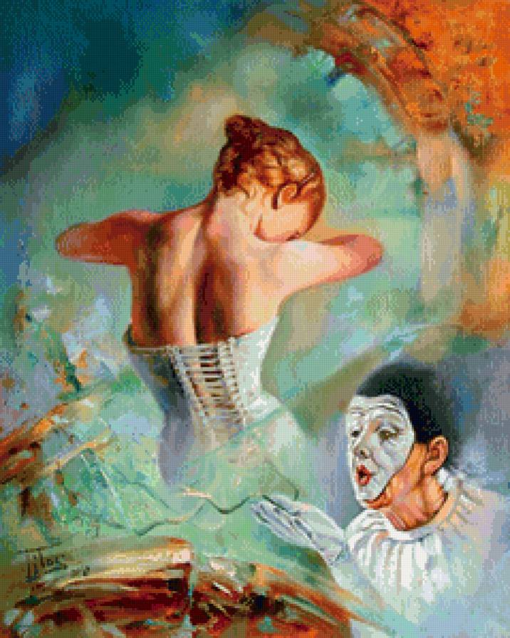 в театре - женщина, актеры, клоун, кулисы, грим, театр, маска - предпросмотр