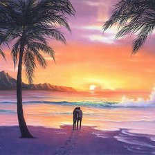 Схема вышивки «двое на берегу»