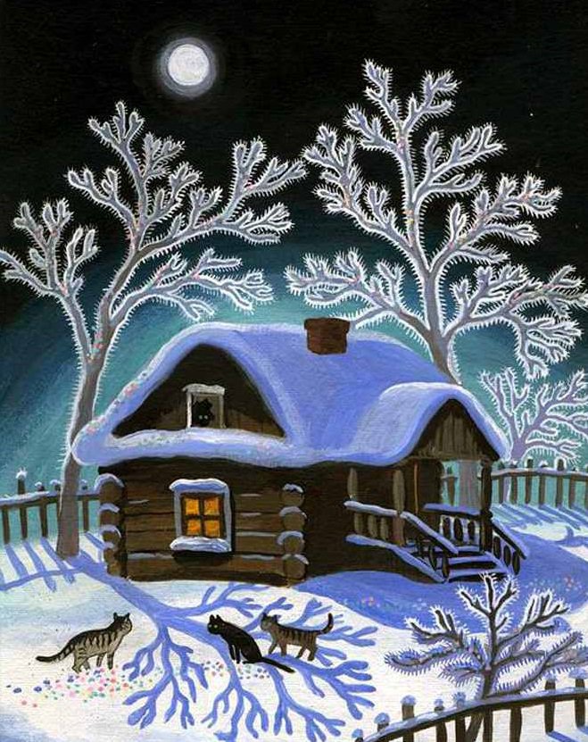 Зимняя ночь c котами - зимняя ночь c котами - оригинал