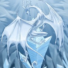 Схема вышивки «Дракон на льдине»