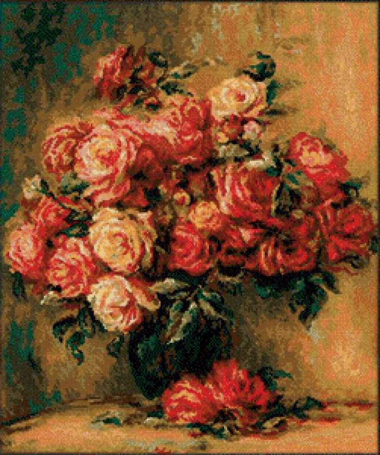 Букет роз Реуар - розы, ренуар, живопись - предпросмотр