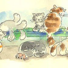 Схема вышивки «котики»