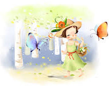 Схема вышивки «девочка и бабочки»