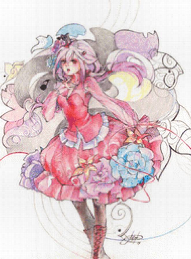 аниме - рисунок, девушка - предпросмотр