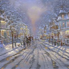 Схема вышивки «зима в городке»