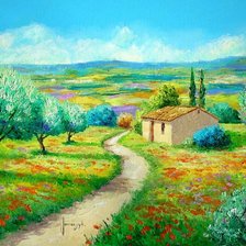 Схема вышивки «оливковый сад в провансе»