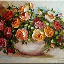 Схема вышивки «розы в вазе»