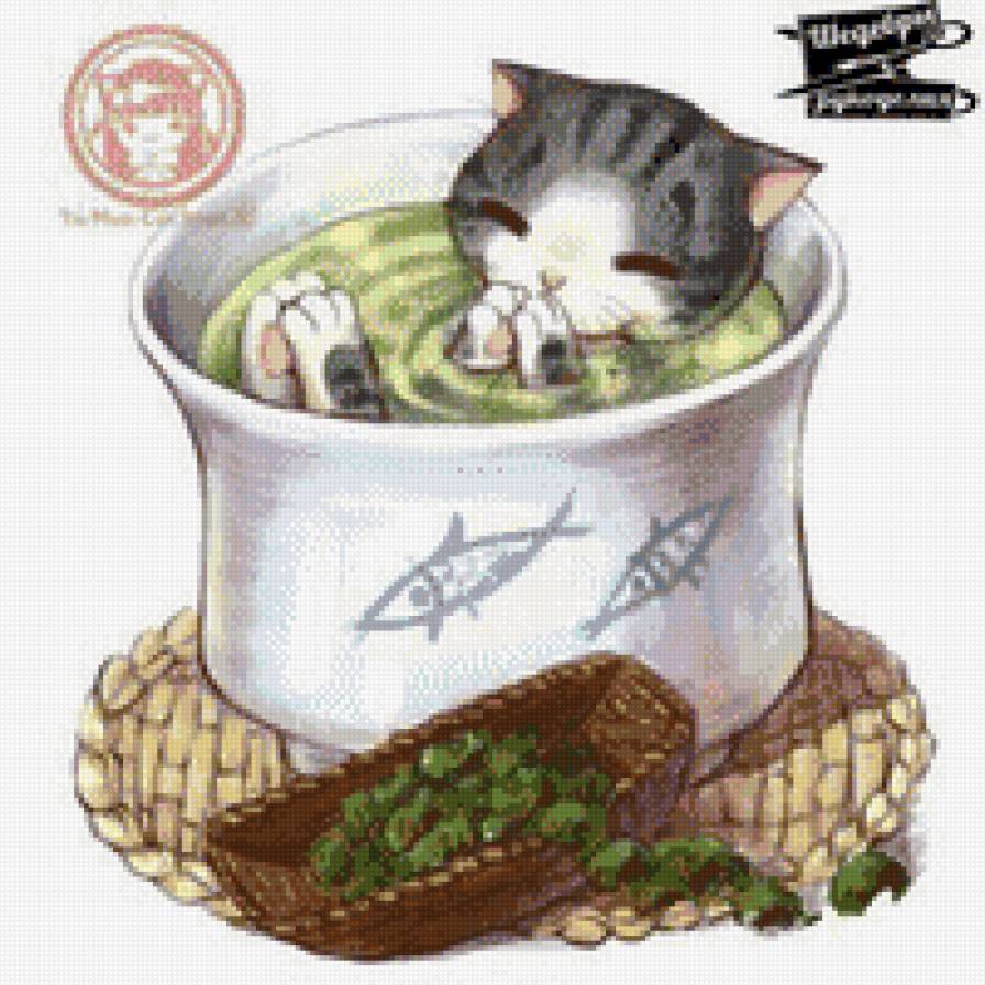чашка кота 1 - животные, чай, кошка - предпросмотр