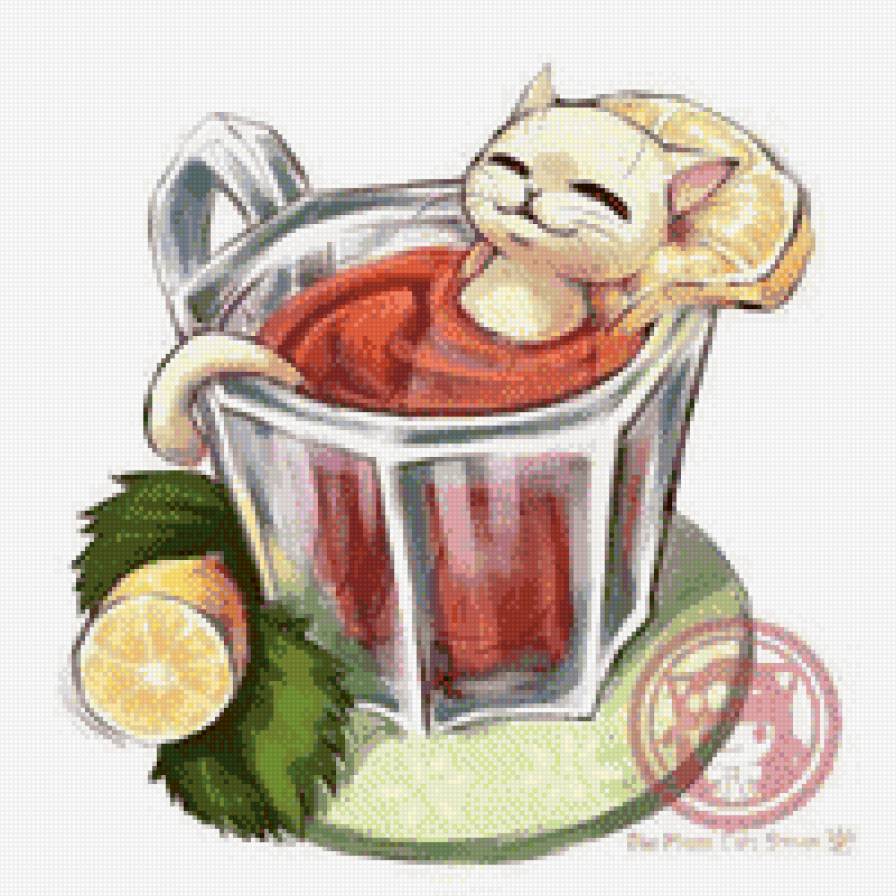 чашка кота 4 - чай, животные, кошка - предпросмотр