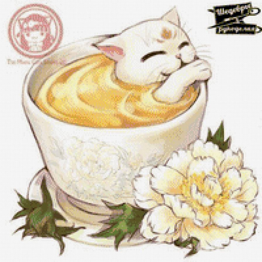 чашка кота 6 - кошка, животные, чай - предпросмотр