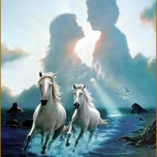 Схема вышивки «пара лошадей»