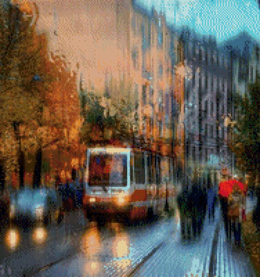 город.дождь - город, дождь - предпросмотр