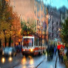 Схема вышивки «город.дождь»