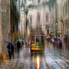 Схема вышивки «город.дождь3»