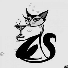 Схема вышивки «кошка с бокалом»