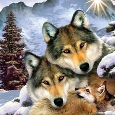 Схема вышивки «Волки»