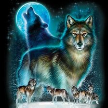 Схема вышивки «Волки»