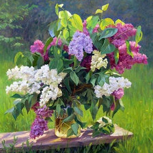 Схема вышивки «букет сирени»