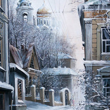 Схема вышивки «Зима в городе»