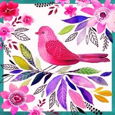 Схема вышивки «птичка на ветке»