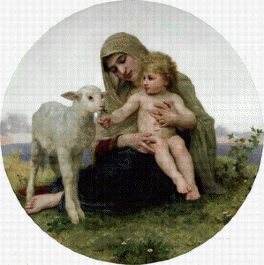 мадонна с агнцем - бугро - предпросмотр