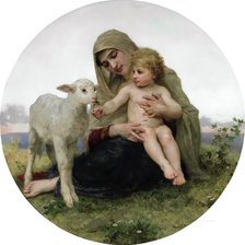 Схема вышивки «мадонна с агнцем»