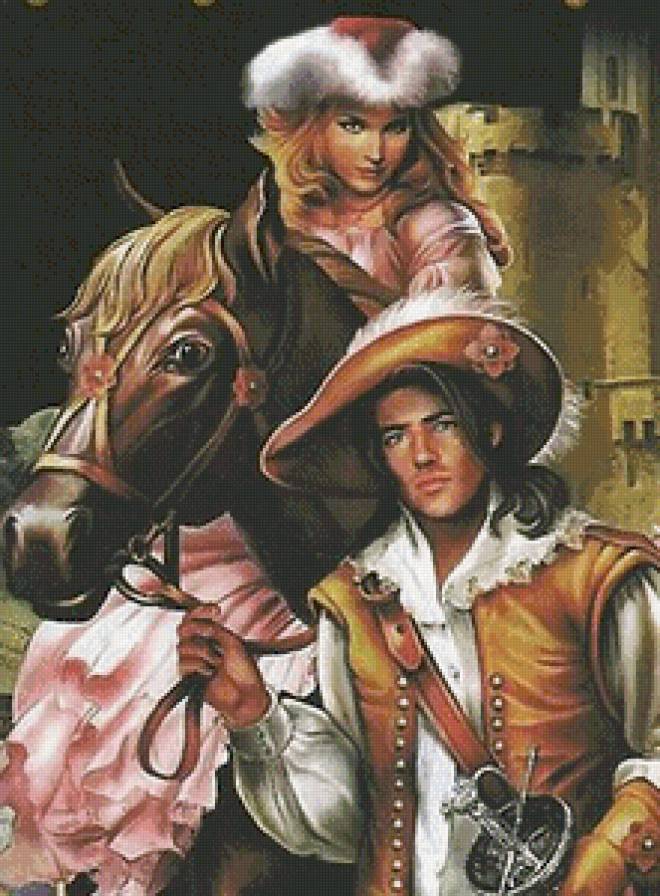 Попутчица мушкетера - франция, девушка, лошадь, мушкетер, пара, конь, любовь, парень - предпросмотр