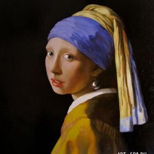 Схема вышивки «Девушка с жемчужной серёжкой. Ян Вермеер»