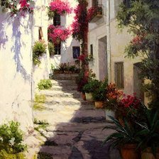 Схема вышивки «тихая улочка»