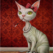 Схема вышивки «кошка»