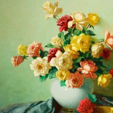 Схема вышивки «розы в вазе»