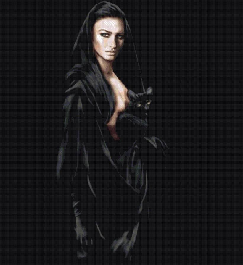 девушка с кошкой - кошка, девушка - предпросмотр