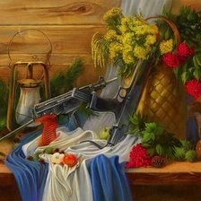 Схема вышивки «оружейный натюрморт»