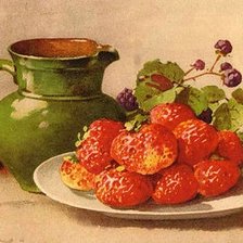 Схема вышивки «Натюрморт с клубникой»