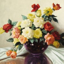 Схема вышивки «розы в вазе»