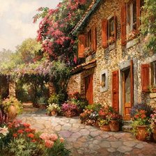 Схема вышивки «дворик»