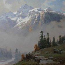 Схема вышивки «Горы»