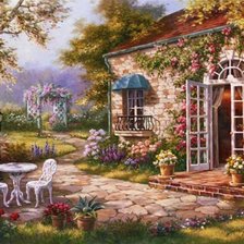 Схема вышивки «дворик»