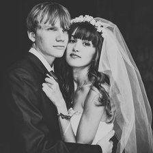 Схема вышивки «Свадьба, пара, молодожены»