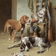 Схема вышивки «охотники»